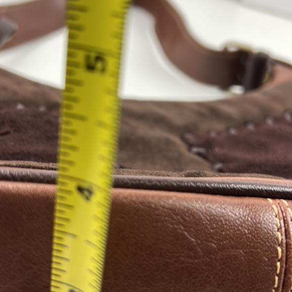 KGB Brown Vegan should bag with patchwork detail - Picture 9 of 10